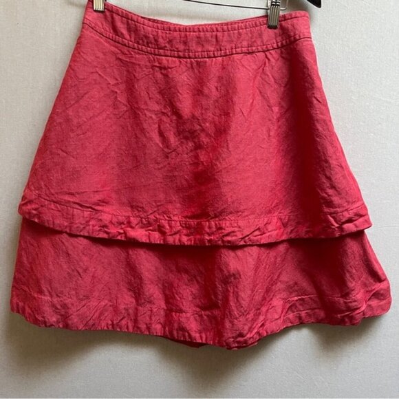 9-H15 STCL ANTHROPOLOGIE SILK LINEN WRAP SKIRT SZ 8 - Picture 3 of 8